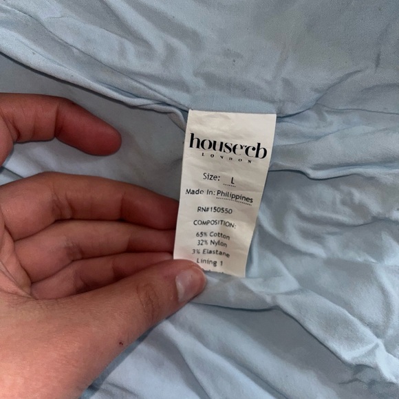 House of CB Pale Blue Corset-Style Midi Dress - Picture 6 of 13